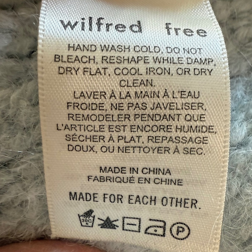 Wilfred Free Sweater L Blue Alpaca Merino Wool Zip Up Cardigan - Picture 9 of 12
